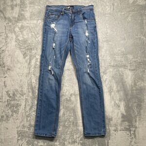 Nine Jeans Origional Womens Size 29 Blue Distressed Skinny Jeans Stretch Denim